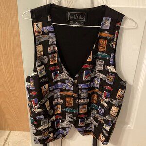 Nicole Miller Mercedes Benz 100% Silk Vest Car Rare 1995 X Large XL Excellent